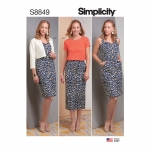 Naiste kleit, seelik, topp ja jakk, Simplicity Pattern #S8849