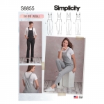 Misses` knit Overalls, Simplicity Pattern #S8855