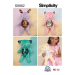 Stuffed Animals, Sizes: OS (ONE SIZE), Simplicity Pattern #S8862