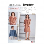 Misses` Dresses and Tops, Sizes: A (XS-S-M-L-XL), Simplicity Pattern #S8878