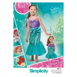 Child`s and 18` Doll Costumes, Sizes: A (3-4-5-6-7-8), Simplicity Pattern #8725