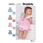 Babies` Pinafores, Sizes: A (XXS-XS-S-M-L), Simplicity Pattern #S8893