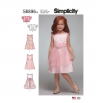 Children`s Dress, Sizes: A (3-4-5-6-7-8), Simplicity Pattern #S8896