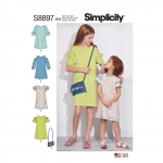 Children`s and Girls` Dress and Purse, Simplicity Pattern #S8897