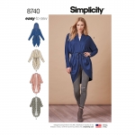 Women`s knit Cardigan, Sizes: A (XS-S-M-L-XL), Simplicity Pattern #8740