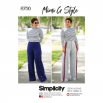 Naiste topp ja laia säärega püksid by Mimi G Style, Simplicity Pattern #8750