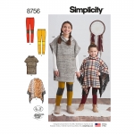 Laste ja tüdrukute pontšo ja retuusid, Simplicity Pattern #8756
