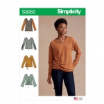 Misses` knit Sweater Tops with Variations, Simplicity Pattern #S8950
