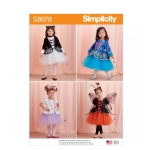 Toddler`s Assorted Halloween Costumes, Sizes: 1/2-1-2-3-4, Simplicity Pattern #S8976