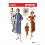 Naiste vintage kleidid ja voodriga mantlid, Simplicity Pattern #S8980