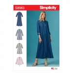 Misses` Dresses with Sleeve Variation, Simplicity Pattern #S8983