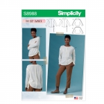 Naiste hubased trikoo-topid, suurused: XS-S-M-L-XL, Simplicity Pattern #S 8988