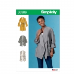 Naiste jakk, mantel ja vest, suurused: XS-S-M-L-XL, Simplicity Pattern #S8989
