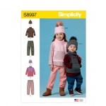 Toddlers` and Children`s Pants, knit Top and Hat, Sizes: 1/2-1-2-3, Simplicity Pattern #S8997