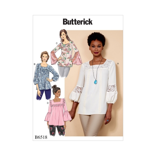 Выкройка: Misses` Square-Neck Top with Yoke, Butterick B6518