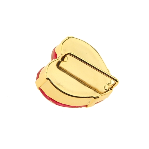 Südamekujuline, klaasist, kuldläikega, metallümbrisega, riputis, 27x18mm