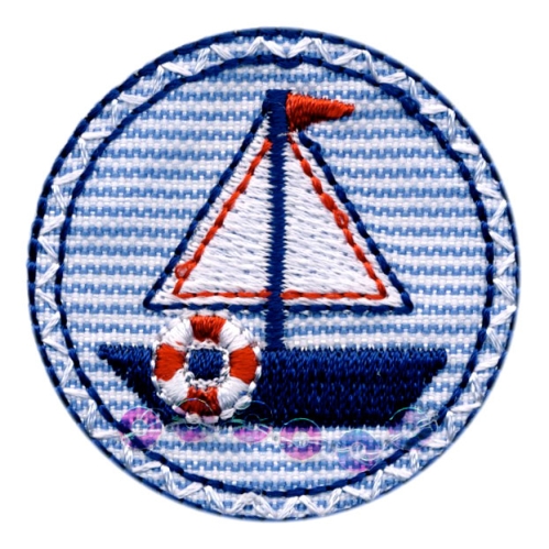 Embroidered Iron-On Patch, ø4,5 cm, ME3