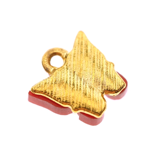 Teokarbist ja metallist, liblikakujuline, värviline, ülalt aasaga ripats 13 x 4mm