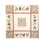  Jaquard Tablecloth, 140 cm x 140 cm, Rooster