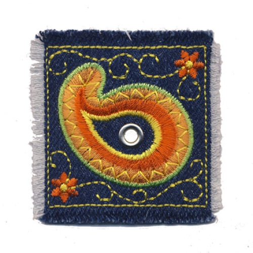 Silitettäva kangasmerkki, paikka, 6,0 x 6,0 cm, AM45 