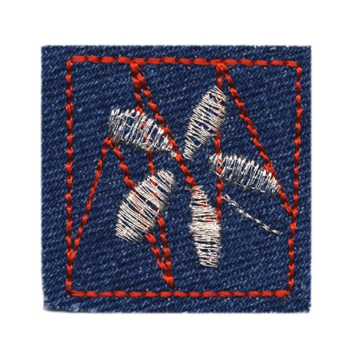 Embroidered Iron-On Patch, 4,0 x 4,0 cm, AR16