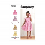 Швейные выкройки Simplicity S9320 Children`s Gathered Skirt Dresses, 