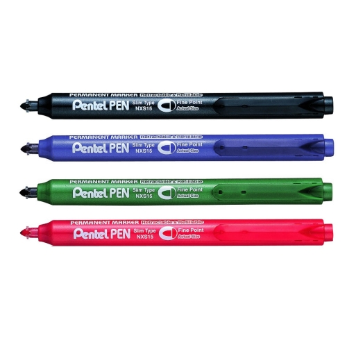 Pentel Maxiflo Permanent Marker, fine bullet point, 1,5 mm, Pentel Slim Type PEN NXS15