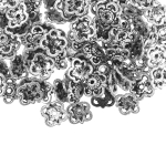 Lilleõiekujulised metallilaadsed plastikhelmed, Bead Cap with Flower Pattern, 10 x 3mm