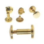 Screw rivets, brass, hat ø10 mm, leg: 10 (-12) mm