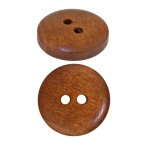 Wooden Button, 2 holes, ø18 mm x 4 mm (button size: 28L)