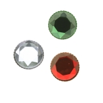 Värvilise, tahulise klaaskristalliga, metallkannaga pidulik nööp, 11mm, 18L