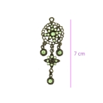 Ümar, klaaskristallidega, liikuvate ripatsiosadega, metallist ripats, 70 x 25mm 