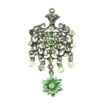 Klaaskristallidega, liikuvate ripatsiosadega, metallist ripats, 55 mm x 35 mm