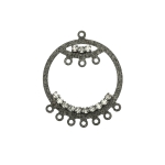 Ornamental Circular Pendant with Gems / 30mm