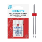 Twin Metallic thread Needle for Home Sewing Machines, Schmetz (Germany)