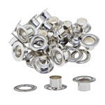 Steel made Eyelets, Grommits with washer, hole ø 6 mm, 20 pcs, set
