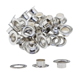 Steel made Eyelets, Grommits with washer, hole ø 8 mm, 20 pcs, set