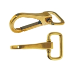Карабин из латуни; 50 x 27 мм, для ремня шириной 20 мм