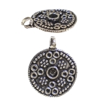 Silver-plated bronze pendant ø20mm, 2pcs, KL3527