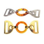 Metal triglide buckle, fashion buckle 63x25 mm, for belt width 15-17 mm