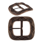 Old Copper look plastic buckle, 95x84 mm for belt width 50 mm