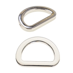 Cast metal flat D-ring, half ring 27 mm x 19 mm for belt width 20 mm