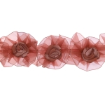 Organza Floral Trim 6 cm