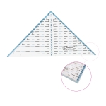 Дюймовая Прозрачная пластиковая (3мм) треугольная линейка, 90°, 15см, Le Summit 34084