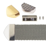 Ruuvikiinnitteinen metallinen hihnakärki hihnaan leveydella 15-16mm