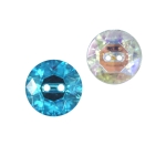 Ümar kristallilaadne akrüülnööp 15mm, 24L