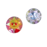 Ümar kristallilaadne akrüülnööp 18mm, 28L