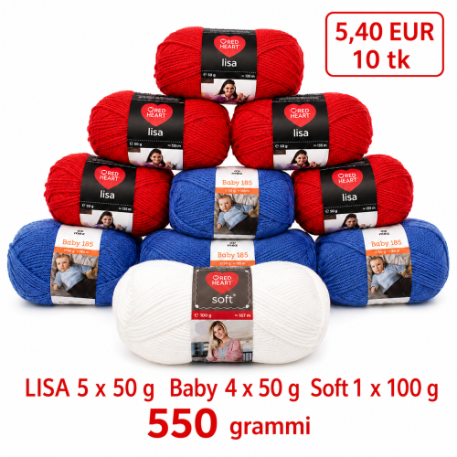 Lõngakomplekti pakkumine, 550 g