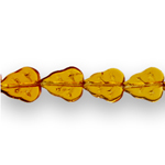 Leaf-shaped glass beads, 12x10mm