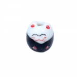 Cat-Shaped Painted Ceramic Beads 16mm